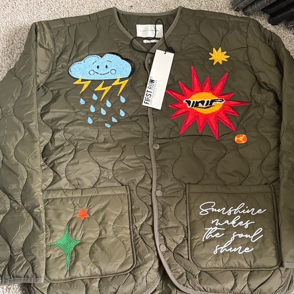 Olive Kids Jacket with Fun Patches